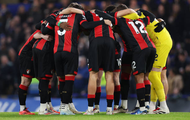 AFC Bournemouth players in a huddle
