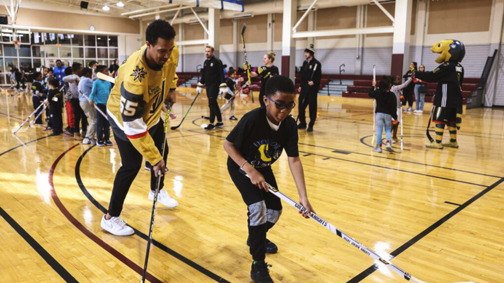 Vegas Golden Knights Foundation hockey clinic with Keegan Kolesar