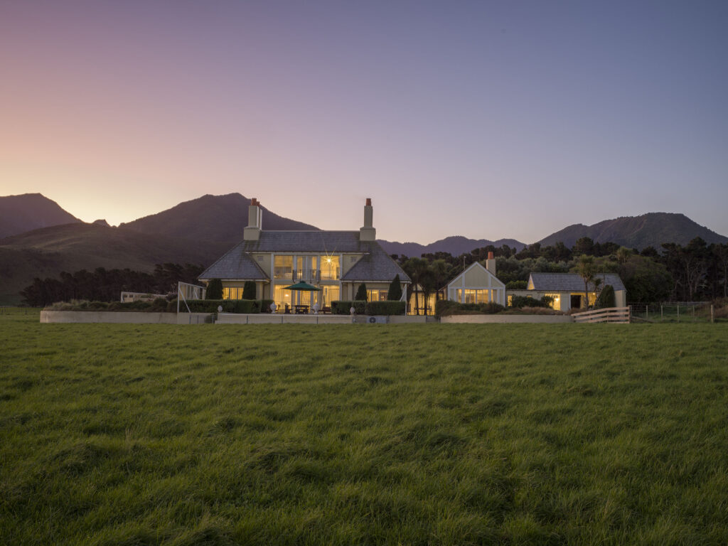Foley Villa Exterior at Sunset
