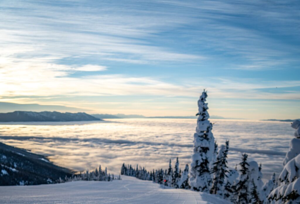 whitefish mountain view clouds